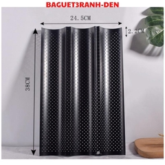 Khay Nướng Bánh Mì Baguet 3 Rãnh MÀU ĐEN - BAGUET3RANH-DEN