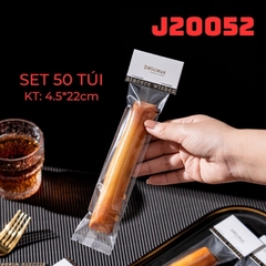 TÚI ĐỰNG BÁNH QUY CIGAR MADELEINES SET 50 TÚI KT 4.5*22cm - J20052