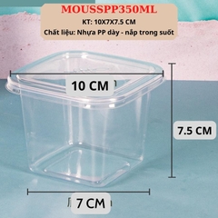 HỘP BÁNH MOUSSE PUDDINING CÓ NẮP TRONG SUỐT SANG TRỌNG - MOUSSPP350ML