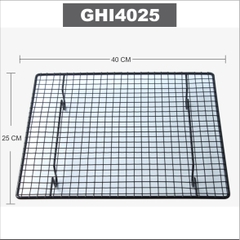 Khay Lưới Rack Ghi Làm Nguội Bánh Nướng Pizza Bánh Mì - SIZE 40X25 CM - GHI4025