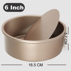 Khuôn Tròn Nướng Bánh Bông Lan Gato Sinh Nhật Chống Dính Cao Cấp Màu Vàng 16.5CM - MOUCIR6IN