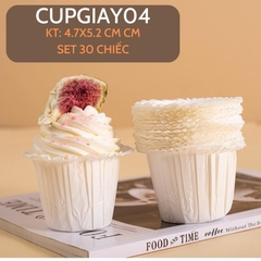 CUPGIAY04 - CỐC GIẤY SET 30 CỐC MUFFIN KIU DÁNG ĐẸP MÀU TRẮNG