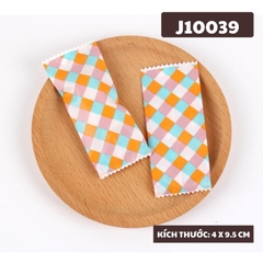 TÚI ĐỰNG KẸO NOUGAT SET 100 TÚI HÌNH CARO NHIỀU MÀU - J10039