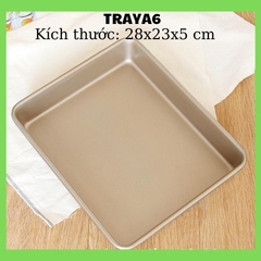 KHAY NƯỚNG BÁNH A6 KÍCH THƯỚC 28X23 CM CHỐNG DÍNH MÀU VÀNG - TRAYA6
