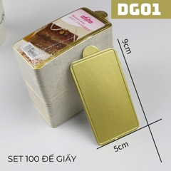 DG01 - ĐẾ GIẤY BÁNH LẠNH MOUSSE HÌNH CHỮ NHẬT KT 10*6 CM