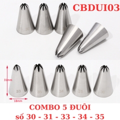 CBDUI03 - Set 5 đui bắt kem đánh số 30 31 33 34 35