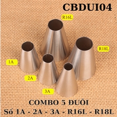 CBDUI04 - Set 5 đui bắt kem đánh số 1A 2A 803 R16L R18L