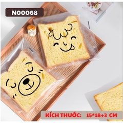 TÚI BÁNH MÌ NGỌT SANDWICH CẮT LÁT SET 100 TÚI HÀN NHIỆT - 15*18+3 - N00068