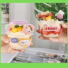 Cốc Bánh Mousse  Hình Cầu Puddining Pannacotta Có Nắp Trong Suốt Sang Trọng - COCMICA04