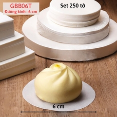 GBB06T - Set 250 Tờ Giấy Lót Bánh Bao Há Cảo Dimsum Tiểu Long Burger ĐK 6 CM