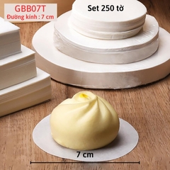 GBB07T - Set 250 Tờ Giấy Lót Bánh Bao Há Cảo Dimsum Tiểu Long Burger ĐK 7 CM