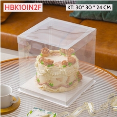 HBK10IN2F - HỘP BÁNH KEM MICA 10 INCH 2 TẦNG KT 30*30*24 CM