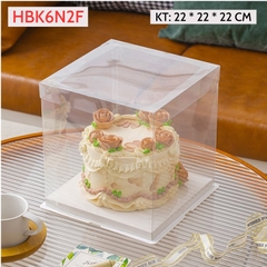 HBK6IN2F - HỘP BÁNH KEM MICA 6 INCH 2 TẦNG KT 22*22*22 CM
