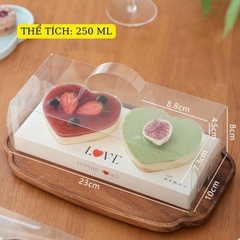 HOP08 - Hộp Đựng Bánh Mousse Tirramisu Hình Tim 250ML