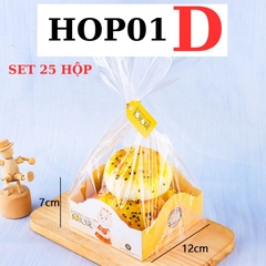 HOP01 - SET HỘP ĐỰNG BÁNH MÌ TRANG TRÍ CÓ TÚI PHỤ KIỆN ĐI KÈM - D - SET 25