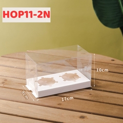 HOP112N - HỘP ĐỰNG BÁNH CUPCAKE MUFFIN 2 BÁNH MICA