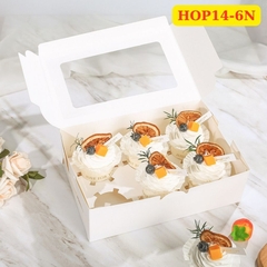 HOP146N - HỘP ĐỰNG BÁNH CUPCAKE MUFFIN 6 BÁNH