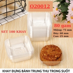 Khay đựng bánh trung thu 80 gam Set 100 túi trong suốt - Q20012