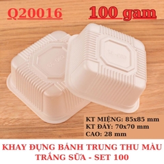 Khay đựng bánh trung thu 100 - 125 gam Set 100 túi màu trắng mù - Q20016