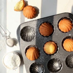 Khay khuôn nướng bánh chống dính 12 bánh hình vỏ sò cao cấp - TRAY12SO70
