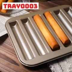 KHAY NƯỚNG 6 BÁNH MADELEINE QUY QUE HÌNH CIGAR NGÓN TAY CHỐNG DÍNH - TRAY0003