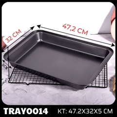 TRAY0014 - KHAY NƯỚNG BÁNH KÍCH THƯỚC 47,2X32X5CM CM CHỐNG DÍNH MÀU ĐEN