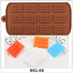 Khuôn Silicon Làm Bánh Socola Thạch Râu Câu 3D CHỮ NHẬT Chịu Nhiệt Độ Cao - SCL-02