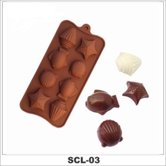 Khuôn Silicon Làm Bánh Socola Thạch Râu Câu 3D HÌNH SÒ Chịu Nhiệt Độ Cao - SCL-03