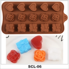 Khuôn Silicon Làm Bánh Socola Thạch Râu Câu 3D HÌNH TIM HOA Chịu Nhiệt Độ Cao - SCL-06