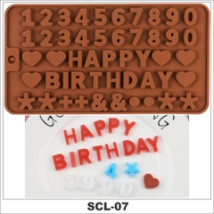 Khuôn Silicon Làm Bánh Socola Thạch Râu Câu 3D SINH NHẬT BIRTHDAY Chịu Nhiệt Độ Cao - SCL-07A