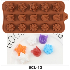 Khuôn Silicon Làm Bánh Socola Thạch Râu Câu 3D HÌNH HOA Chịu Nhiệt Độ Cao - SCL-12