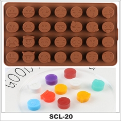 Khuôn Silicon Làm Bánh Socola Thạch Râu Câu Hình Mặt Cười Yahoo Chịu Nhiệt Độ Cao - SCL-20