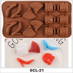 Khuôn Silicon Làm Bánh Socola Thạch Râu Câu 3D Hình Quạt - Giày - Túi Xách Chịu Nhiệt Độ Cao - SCL-21