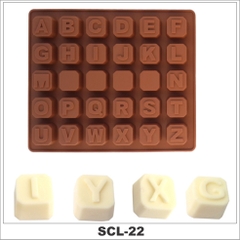 Khuôn Silicon Làm Bánh Socola Thạch Râu Câu 3D HÌNH CHỮ CÁI Chịu Nhiệt Độ Cao - SCL-22