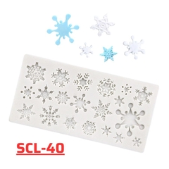 SCL-40 - Khuôn Silicon Hình Bông Tuyết Giáng Sinh Noel Làm Bánh Kẹo Socola Thạch Râu Câu 3D Decor DIY
