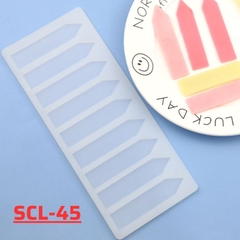 SCL-45 - Khuôn Silicon Hình Chữ Nhật Tam Giác Hoa Văn Decor DIY Làm Bánh Kẹo Socola Thạch Râu Câu 3D