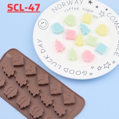 SCL-47 - Khuôn Silicon Hình Cây Thông Giáng Sinh Noel Làm Bánh Kẹo Socola Thạch Râu Câu 3D Decor DIY