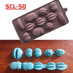 SCL-50 - Khuôn Silicon Hình Trái Cây Làm Bánh Kẹo Socola Thạch Râu Câu Pha Chế 3D Decor DIY