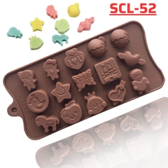 SCL-52 - Khuôn Silicon Hình Họa Tiết Dễ Thương Làm Bánh Kẹo Socola Thạch Râu Câu 3D Decor DIY
