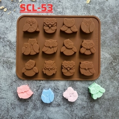 SCL-53 - Khuôn Silicon Hình Chim Cú Mèo Dễ Thương Làm Bánh Kẹo Socola Thạch Râu Câu 3D Decor DIY