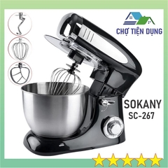 Máy đánh trứng nhồi bột đánh kem SOKANY 6,5 - 7 lít công suất cực đại 1300W - SKNSC267