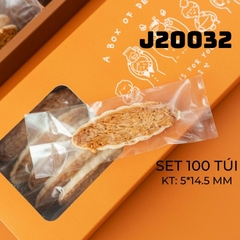 TÚI ĐỰNG BÁNH THUYỀN QUY COOKIES SET 100 TÚI KT 5 X 14.5 CM - J20032