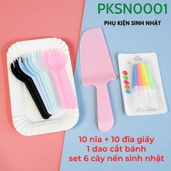 Bộ Thìa Dĩa Nến Phụ Kiện Sinh Nhật - PKSN01
