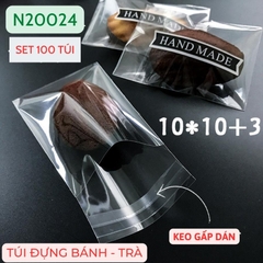TÚI ĐỰNG BÁNH MADELEINES COOKIES DÁN KT 10*10+3 cm TÚI ĐỰNG TRÀ SET 100 TÚI - N20024
