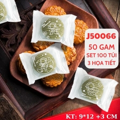 Túi Đựng Bánh Trung Thu 50 Gam Set 100 Túi 3 Họa Tiết Phi Hành Gia - J50066