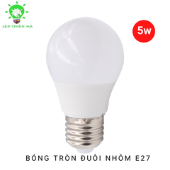 Bóng búp tròn chống nước đuôi E27 ánh sáng Trắng/Vàng - Led Thiên Mã