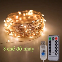 Dây đèn led đom đóm Fairy Light kèm remote chỉnh 8 chế độ nháy (cổng USB)