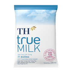 Sữa tươi tiệt trùng TH true Milk-ít đường, túi (220ml)