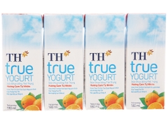 Lốc 4 hộp sữa chua uống hương cam TH True Yogurt 180ml