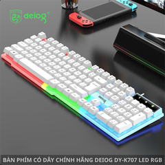 BÀN PHÍM CÓ DÂY CHÍNH HÃNG DEIOG DY-K707 LED RGB (TRẮNG)